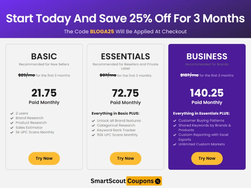 SmartScout Pricing with exclusive coupon code BLOGA25