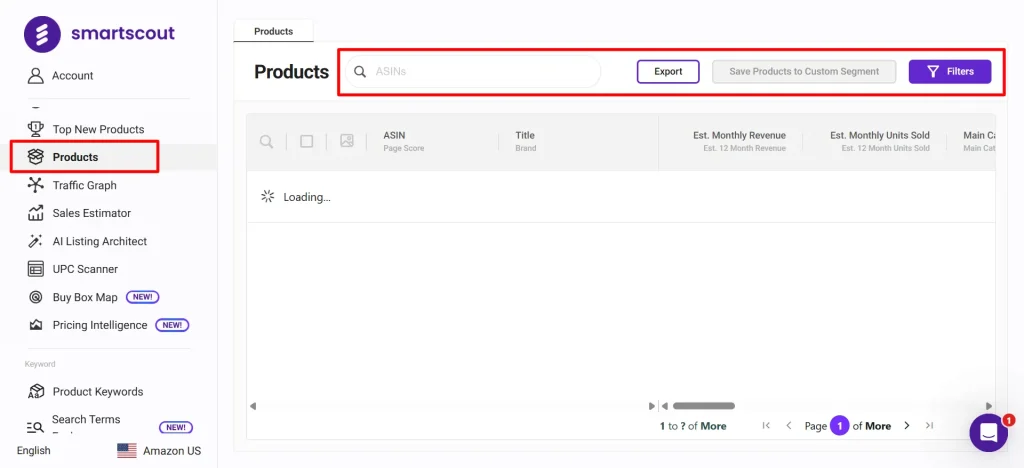 Creating harvest list in Smartscout Product research