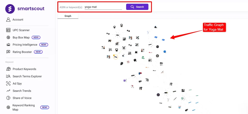 SmartScout Traffic Graph for Yoga Mat