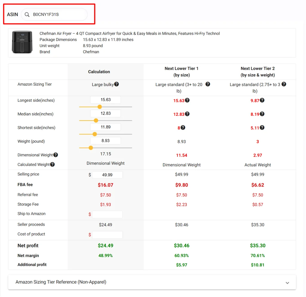 SmartScout FBA Calculator