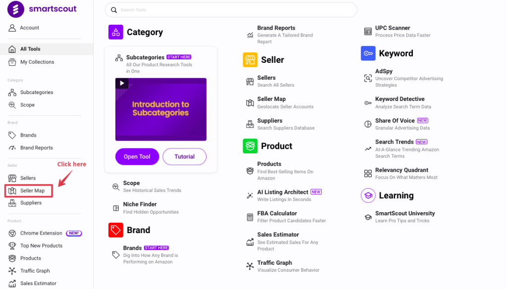 SmartScout Seller Map